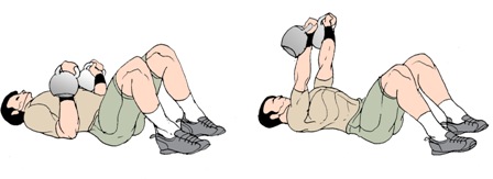 Kettlebell Dumbbell Floor Press Exercise