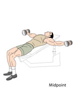 Incline Dumbbell Flyes Midpoint